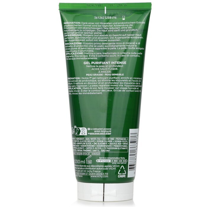 Vichy Normaderm Phytosolution Intensive Purifying Gel (For Oily, Blemish-Prone & Sensitive Skins) 200ml
