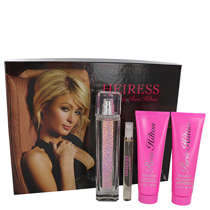 Paris Hilton Heiress Gift Set - 3.4 oz Eau De Parfum Spay + Mini Eau De Parfum Pen Spray + 3 oz Body Lotion + 3 oz Shower Gel