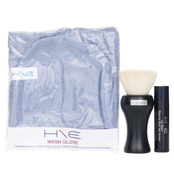 Jane Iredale H\E Minerals Kit: Lip Balm SPF 15 + Facial Brush + Wash Glove + Bag 3pcs+1bag