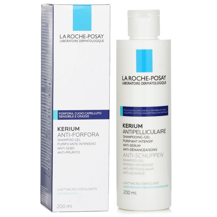 La Roche Posay Kerium Anti-Dandruff Micro-Exfoliating LHA Gel Shampoo (For Oily Scalp) 200ml/6.7oz