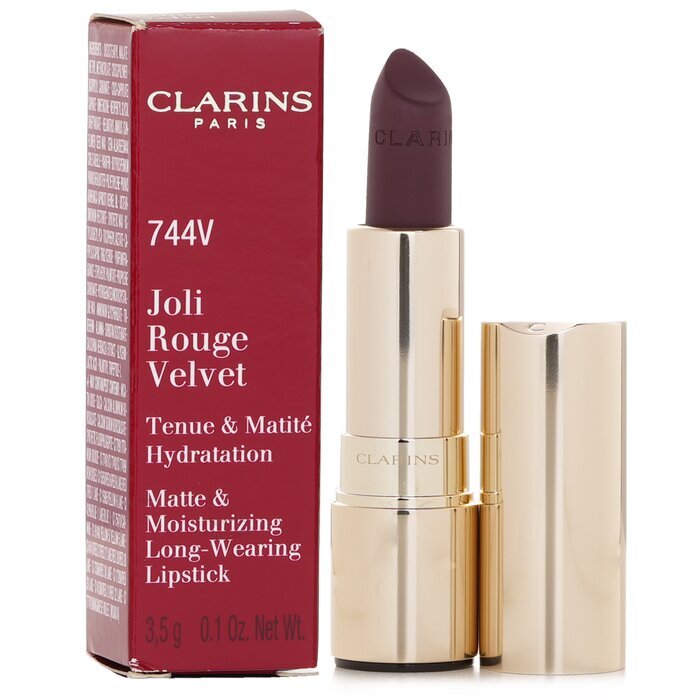 Clarins Joli Rouge Velvet (Matte & Moisturizing Long Wearing Lipstick) - # 744V Plum 3.5g/0.1oz