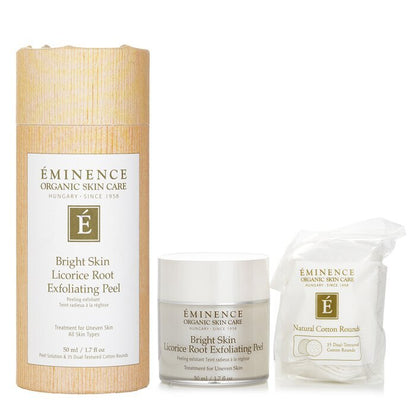 Eminence Bright Skin Licorice Root Exfoliating Peel (with 35 Dual-Textured Cotton Rounds) 50ml/1.7oz