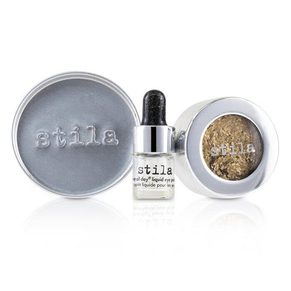 Stila Magnificent Metals Foil Finish Eye Shadow With Mini Stay All Day Liquid Eye Primer - Gilded Gold 2pcs