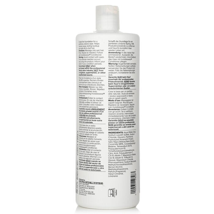 Paul Mitchell Invisiblewear Shampoo (Preps Texture - Builds Volume) 1000ml/33.8oz