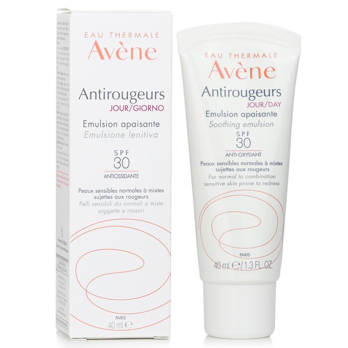 Avene Antirougeurs DAY Soothing Emulsion SPF 30 - For Normal to Combination Sensitive Skin Prone to Redness 40ml/1.3oz