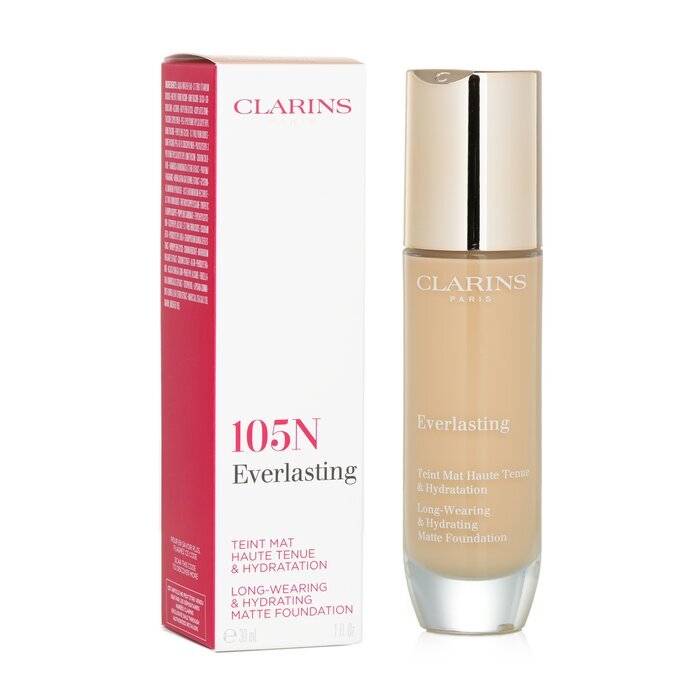 Clarins Everlasting Long Wearing & Hydrating Matte Foundation - # 105N Nude 30ml/1oz