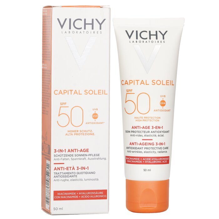 Vichy Capital Soleil Anti-Ageing 3-In-1 Daily Antioxidant Sun Care SPF 50 - Anti-Wrinkles, Elasticity, Radiance 50ml/1.69oz