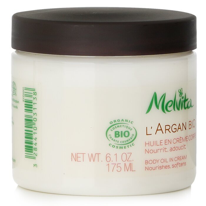 Melvita L'Argan Bio Body Oil In Cream - Nourishes & Softens 175ml/6.1oz