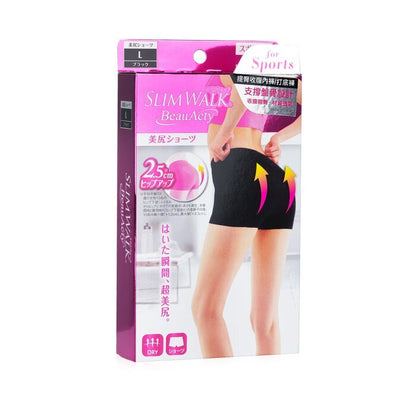 SlimWalk Buttocks Shorts for Sports, #Black (Size: L) 1pair