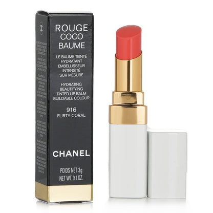 Chanel Rouge Coco Baume Hydrating Beautifying Tinted Lip Balm - # 916 Flirty Coral 3g/0.1oz