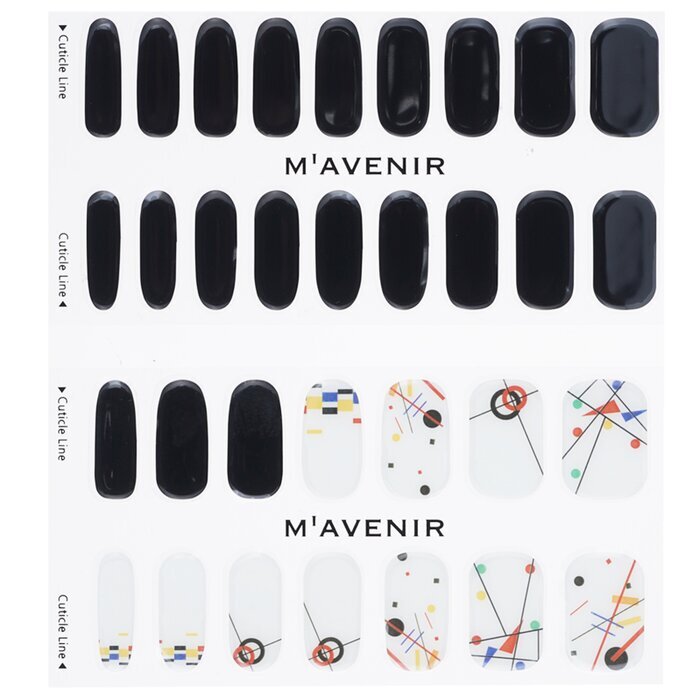 Mavenir Nail Sticker (Black) - # Kandinsky Segment Nail 32pcs