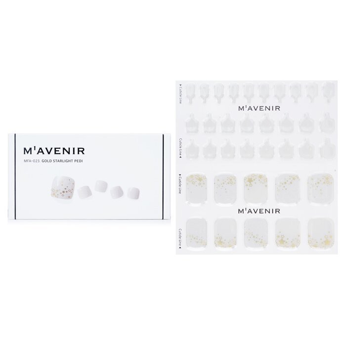 Mavenir Nail Sticker (White) - # Gold Starlight Pedi 36pcs