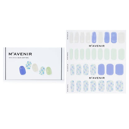 Mavenir Nail Sticker (Blue) - # Blue Leaf Nail 32pcs