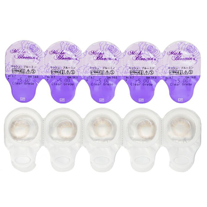 Miche Bloomin' Quarter Veil 1 Day Color Contact Lenses (107 Clear Grege) - - 5.00 10pcs