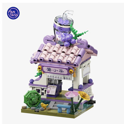 Pantasy Food Street Series - Classical Grape Juice Shop Building Bricks Set 26.5*20*6cm