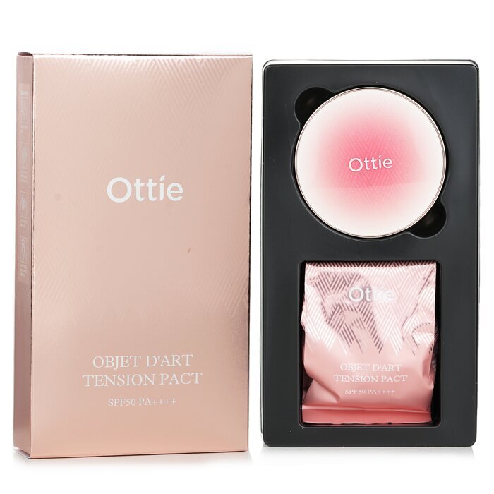 Ottie Objet D’art Tension Pact SPF50 PA++++ & Refill  # 21 Light 2x15g/0.52oz