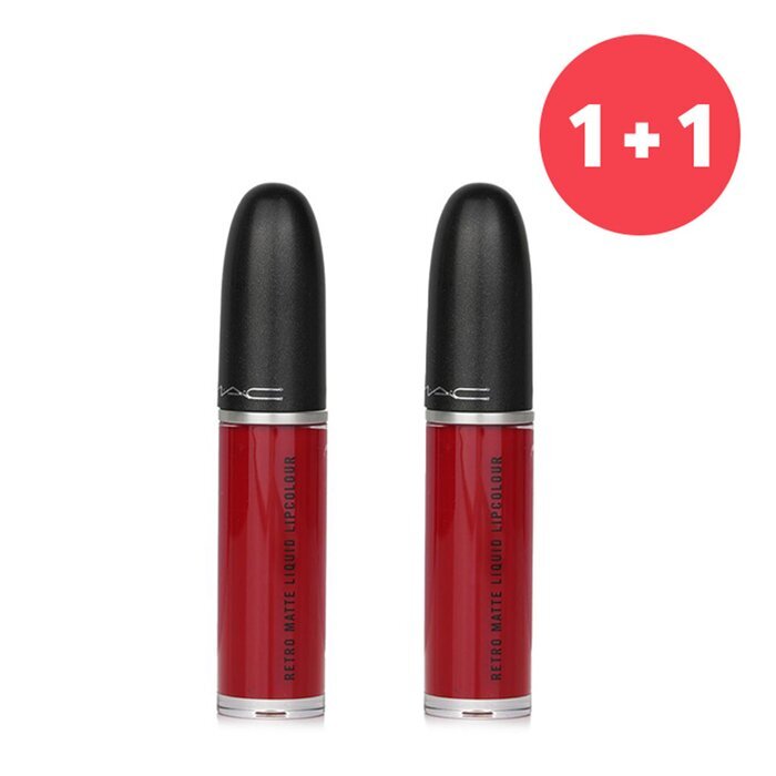 MAC 【1+1 Set】Retro Matte Liquid Lipcolour - # 105 Feels So Grand (Deep True Red) 5ml/0.17oz