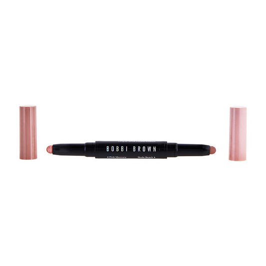 Bobbi Brown Dual Ended Long Wear Cream Eyeshadow Stick - # Pink Steel Shimmer/Bark Matte 1.6g/0.05oz