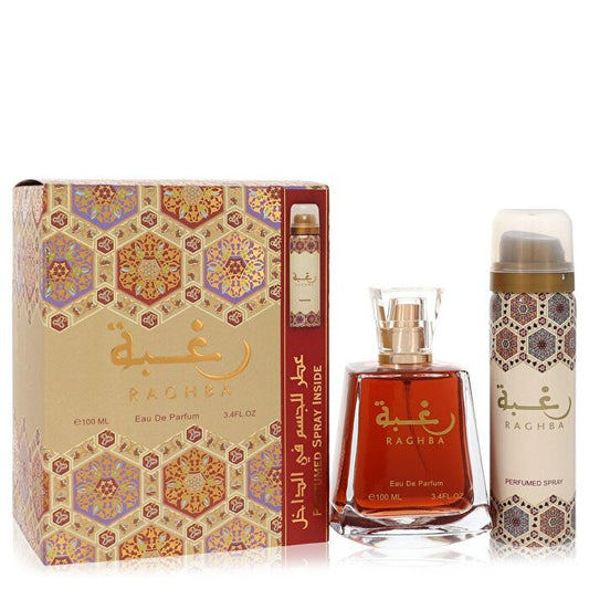 Lattafa Raghba   Eau De Parfum Spray Plus Deodorant Spray 3.4 oz 100ml/3.4oz