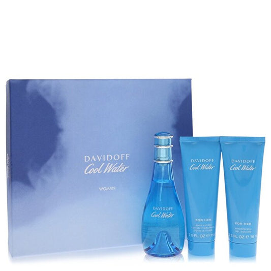 Davidoff Cool Water Gift Set - Eau De Toilette Spray + 2.5 oz Body Lotion + 2.5 oz Shower Gel