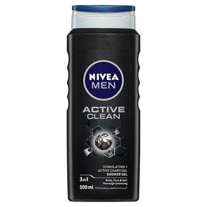 Nivea Men Shower Gel Active Clean 500ml/16.9oz